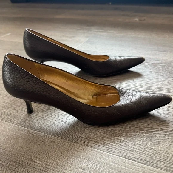 Dolce & Gabbana Dark Brown Leather Heels - Picture 5 of 7